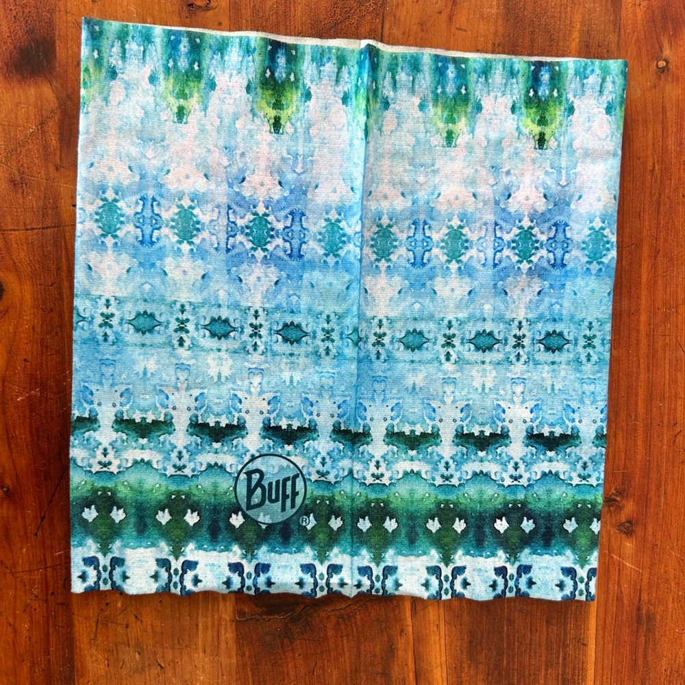 Buff Aqua and Teal Geometric Headwear